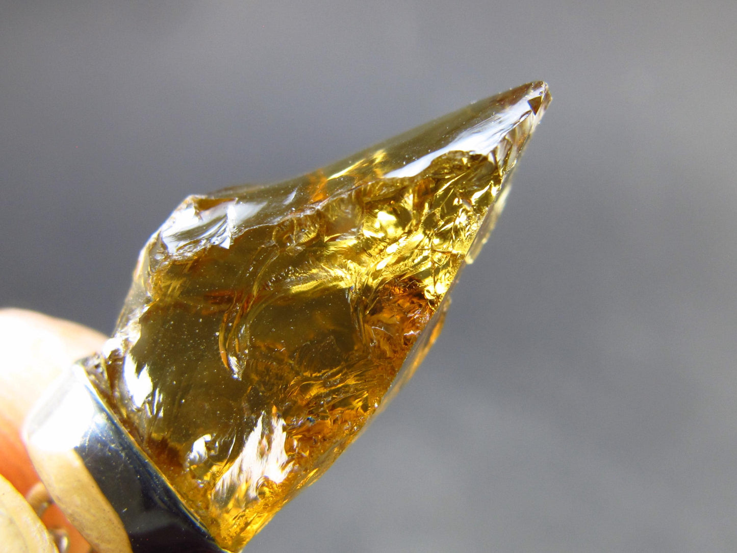 Natural Unheated Citrine Sterling Silver Pendant from Zambia - 1.2" - 2.00 Grams