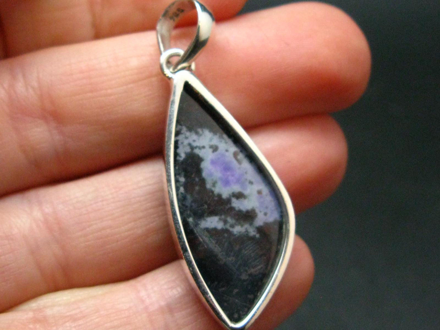Sugilite Silver Pendant From South Africa - 1.6"