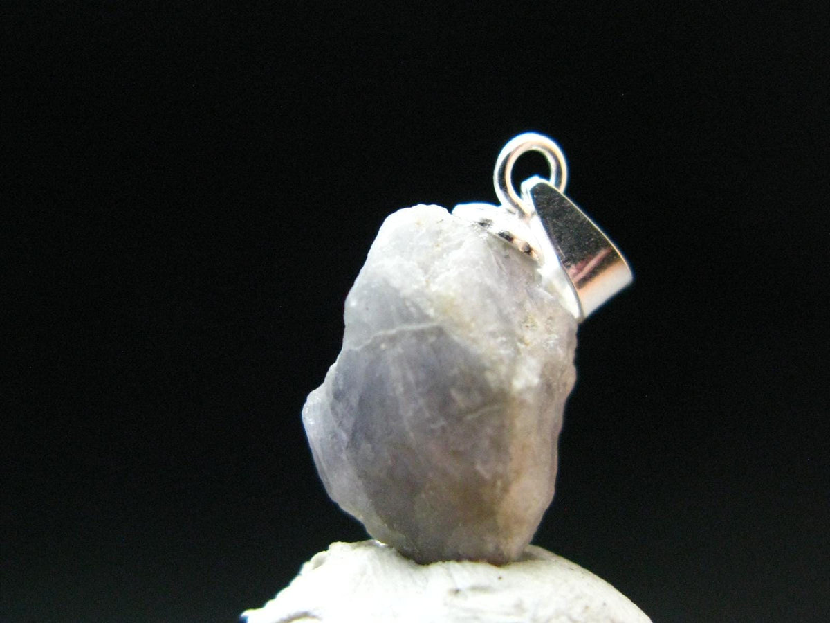 Rare Raw Hackmanite Silver Pendant from Afghanistan - 0.8" - 1.10 Grams