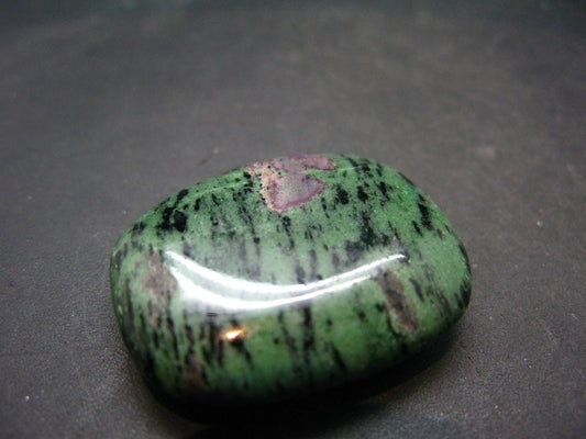 Ruby In Zoisite Tumbled Stone From Tanzania - 1.5" - 25.06 Grams