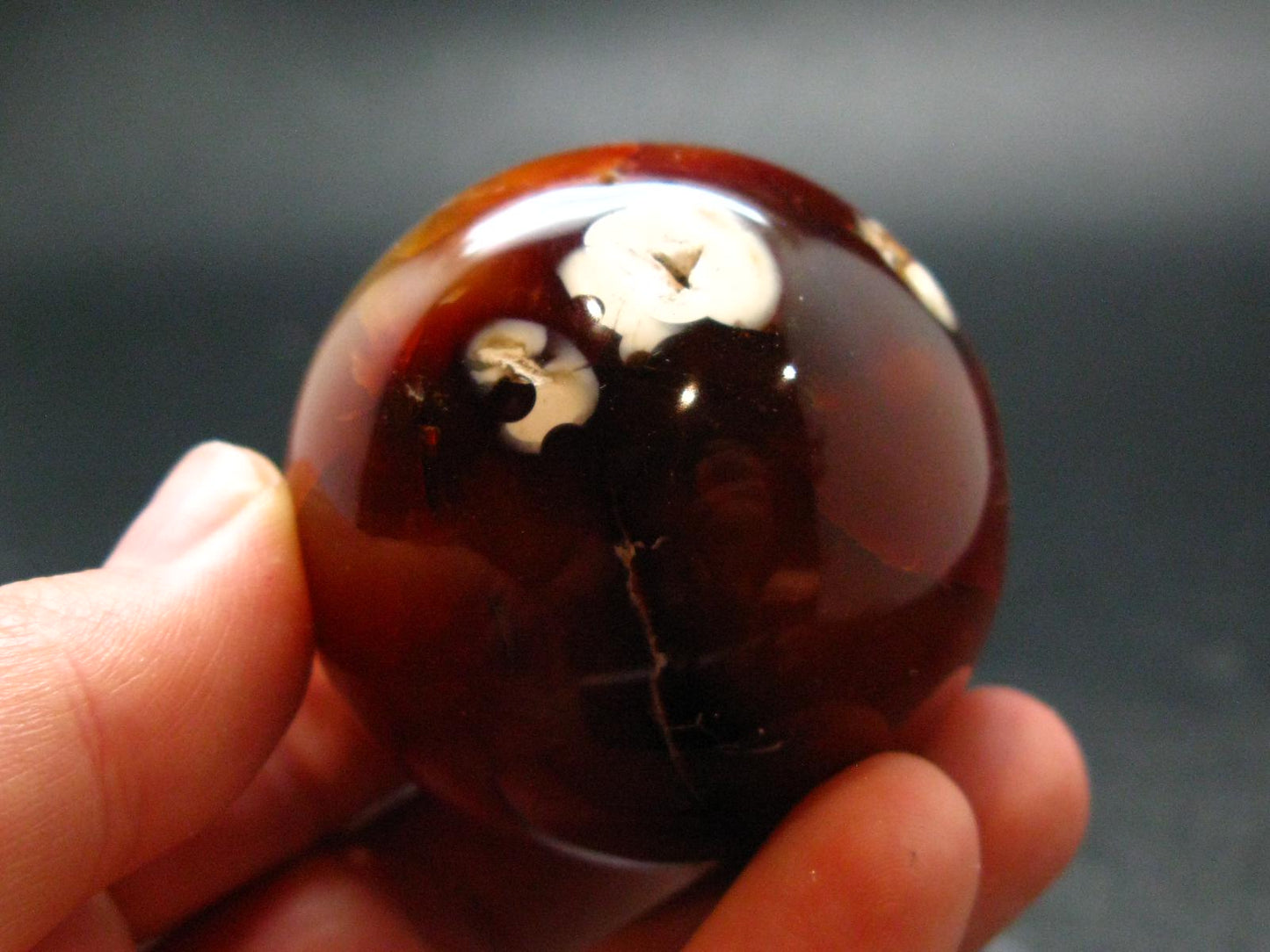 Carnelian Agate Sphere Ball From Madagascar - 1.8" - 132.46 Grams