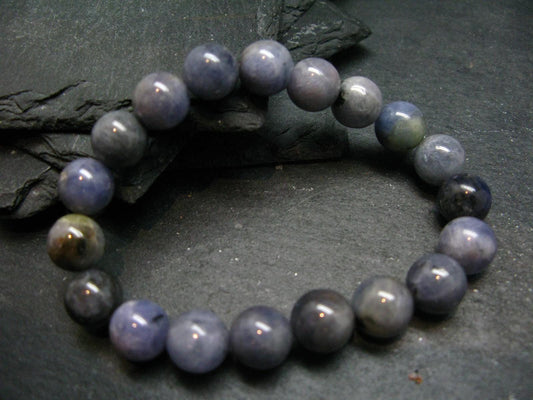 Tanzanite Genuine Bracelet ~ 7 Inches ~ 10mm Round Beads