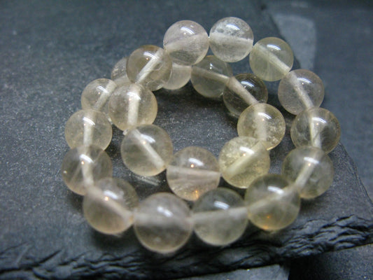 Yellow Fluorite Genuine Bracelet ~ 7 Inches ~ 8mm Round Beads