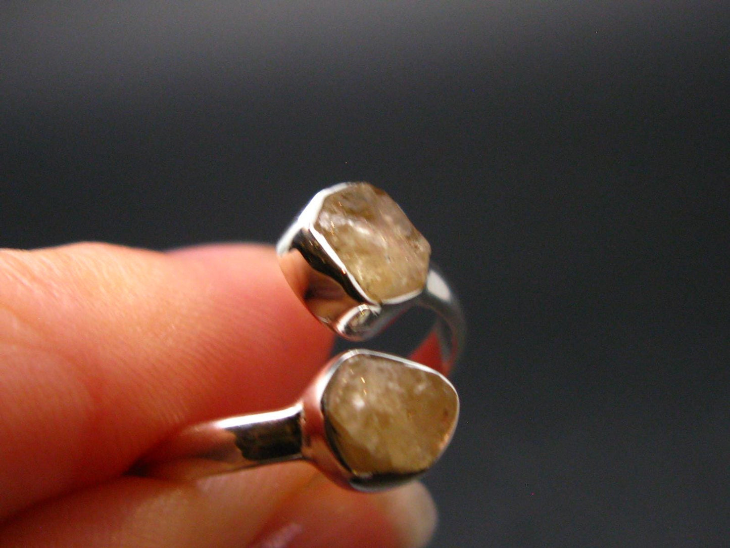 Rare Agni Gold Danburite Silver Ring From Tanzania - 1.86 Grams - size 5