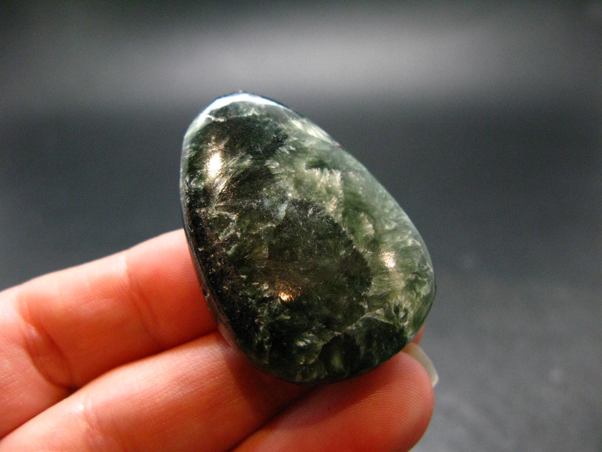 Polished Seraphinite Clinochlore Metal Free Pendant From Russia - 1.6"