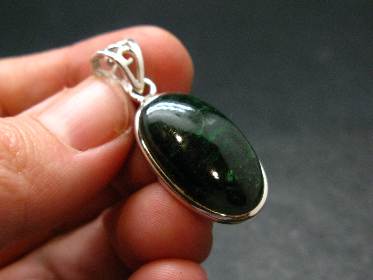 Extremely Rare Natural Maw Sit Sit Crystal Silver Pendant from Myanmar - 1.3" - 4.0 Grams