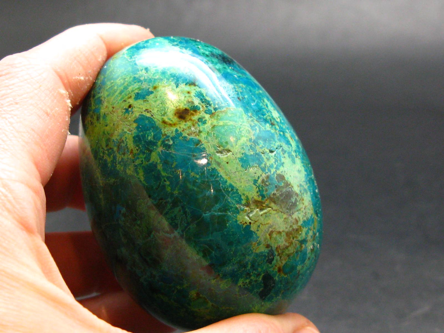 Chrysocola Chrysocolla Egg From Peru - 2.5" - 183.06 Grams