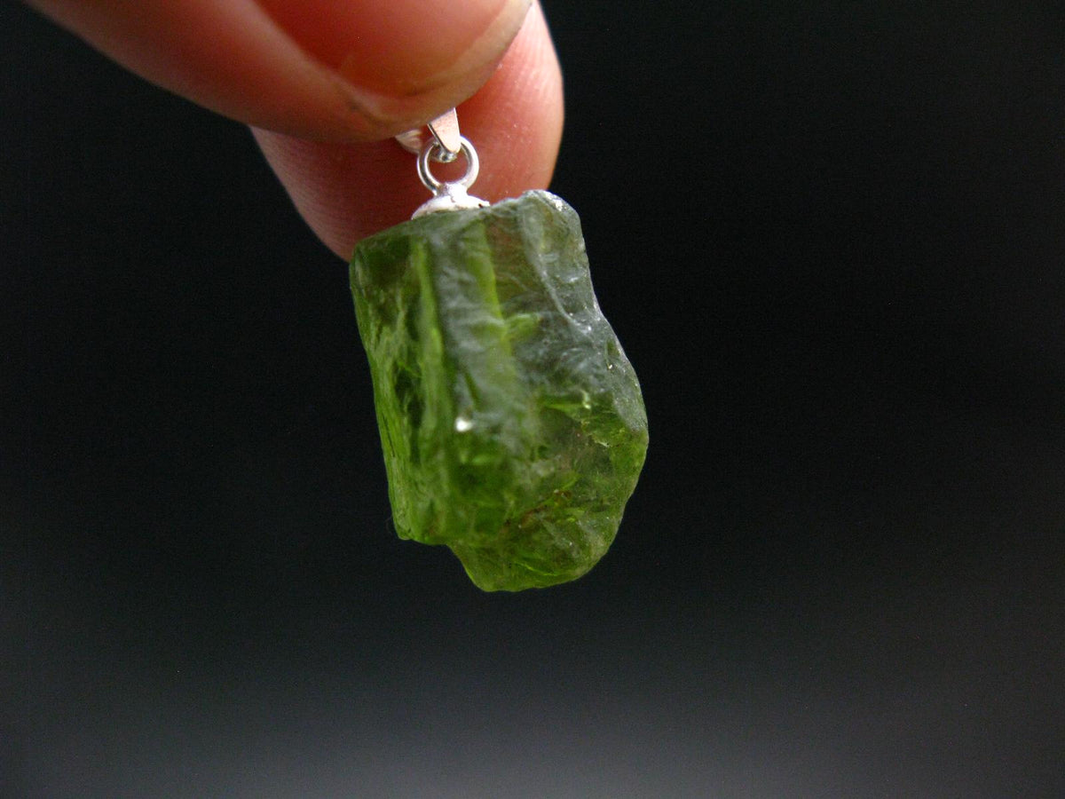 Peridot Olivine Pendant in SS From Arizona - 1.0" - 3.53 Grams