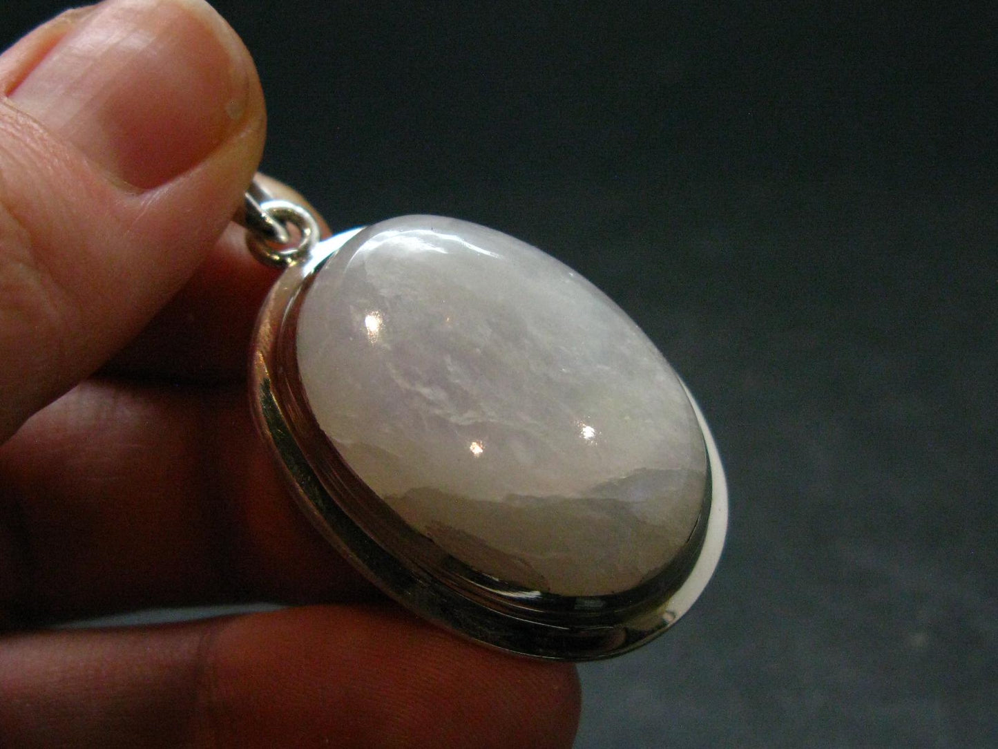 Natural Glow From Inside Moonstone 925 Silver Pendant - 1.7" - 11.07 Grams