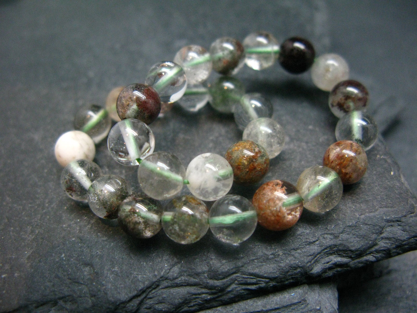 Phantom Quartz Genuine Bracelet ~ 7 Inches ~ 6mm Round Beads