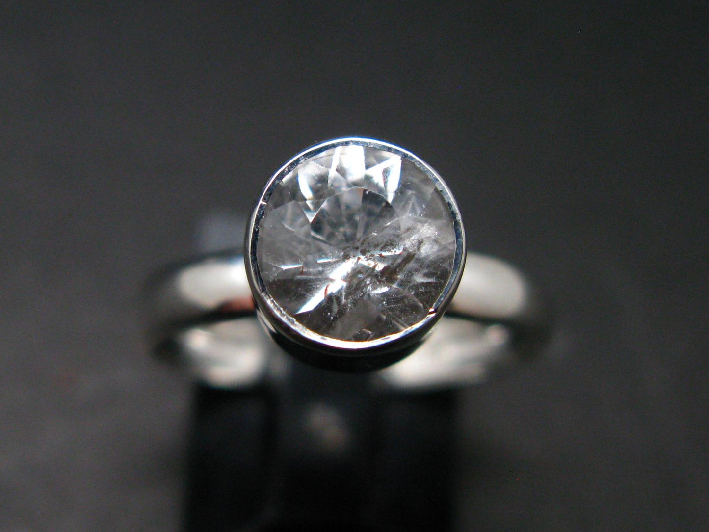 Phenakite Phenacite Crystal Silver Ring From Russia - Size 6 - 1.93 Grams