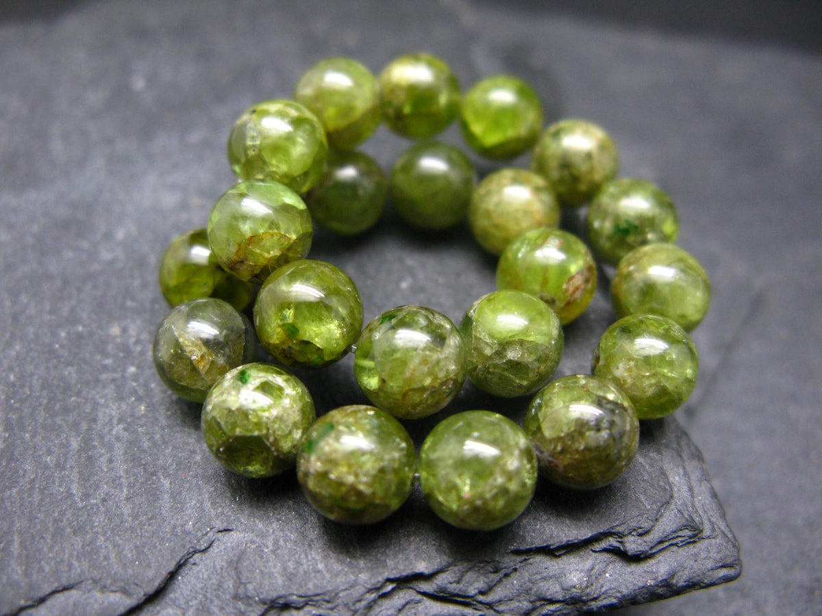 Peridot Genuine Bracelet ~ 7 Inches ~ 8mm Round Beads