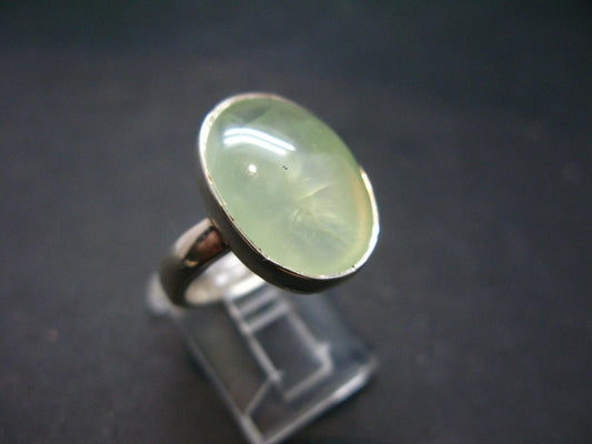 Complete Prehnite Sterling Silver Ring from Mali - size 6.25 - 6.38 Grams
