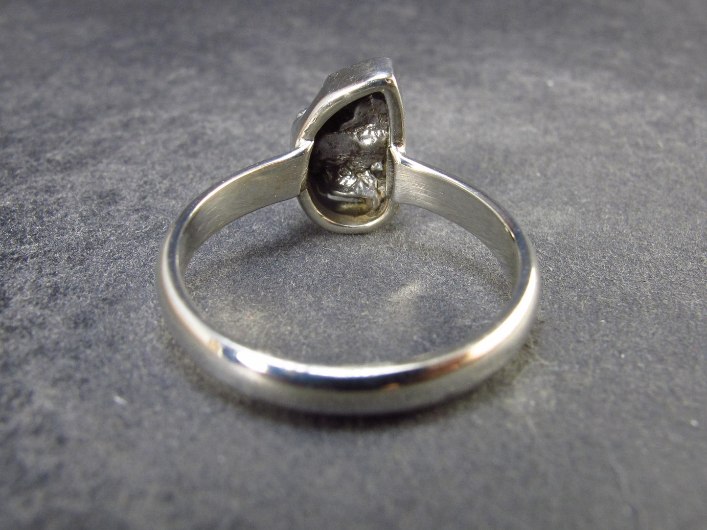 Large Meteorite Campo Del Cielo Sterling Silver Ring from Argentina - 4.56 Grams - Size 9.75