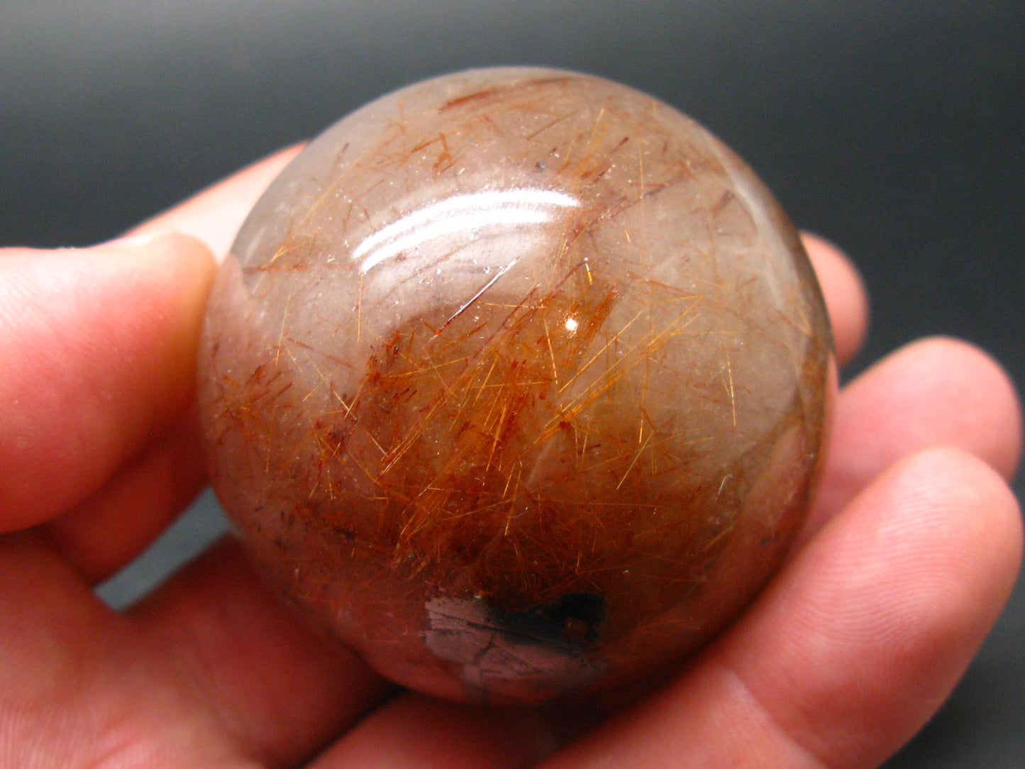 Rutilated Quartz Sphere w/ Rutile From Brazil - 2.0" - 178 Grams