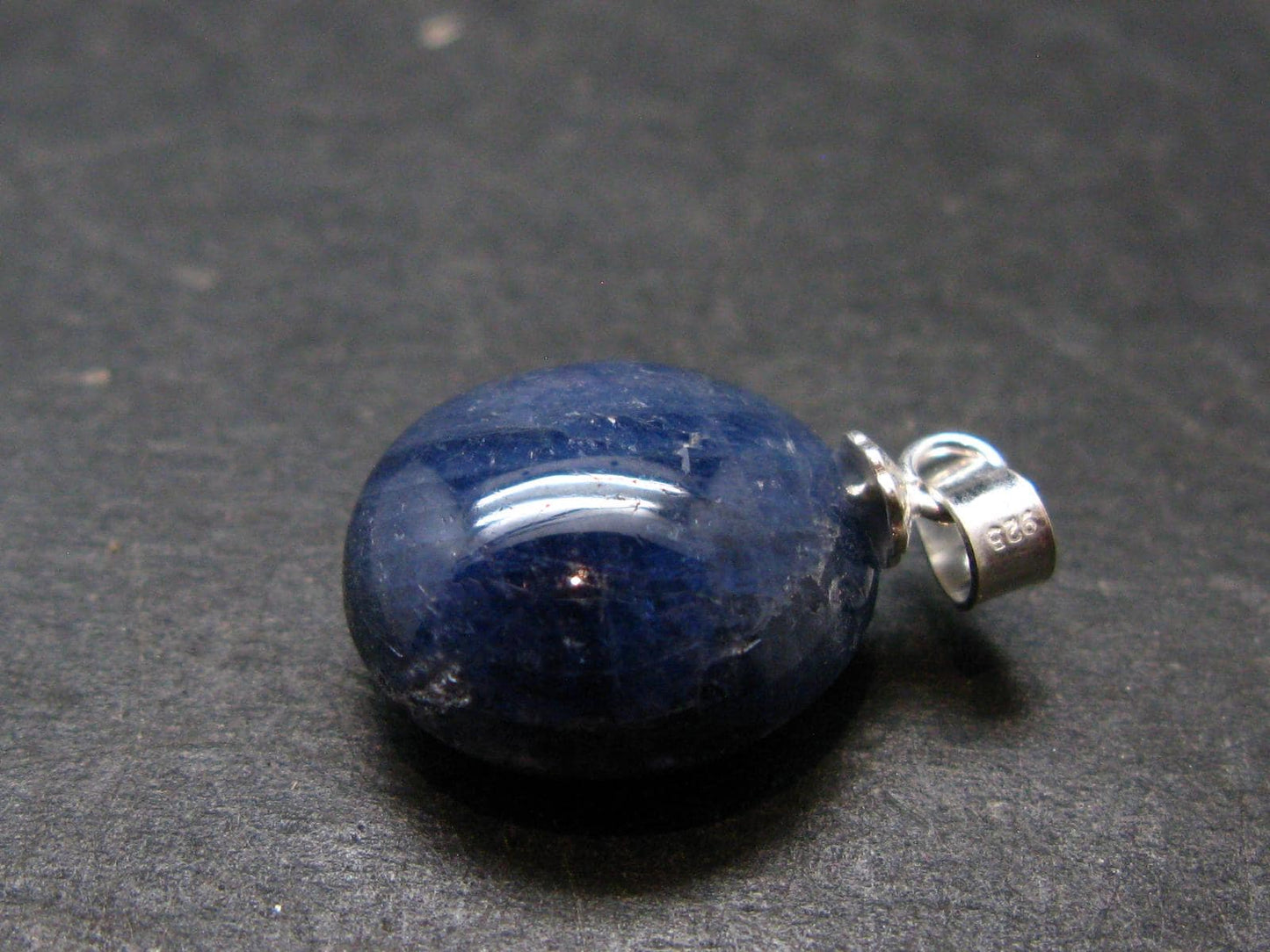 Gem Blue Sapphire Corundum Crystal Silver Pendant From Sri Lanka - 15.60 Carats