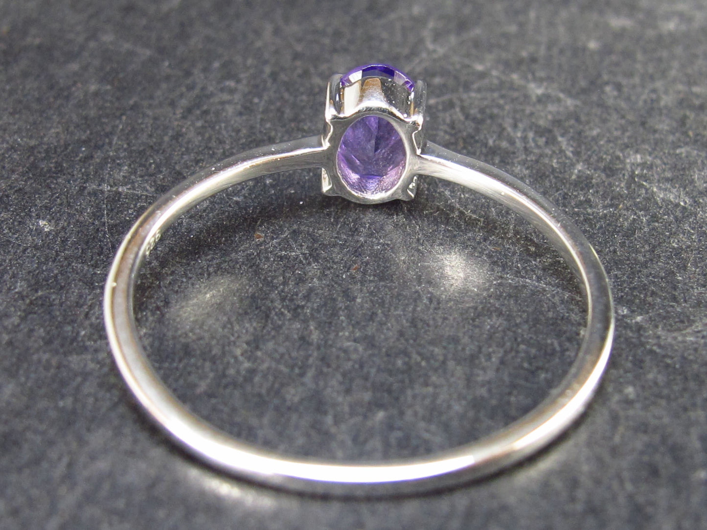 Siberian Amethyst!! Natural Faceted Rich Purple Color Amethyst Sterling Silver Ring - 1.23 Grams - Size 10.25