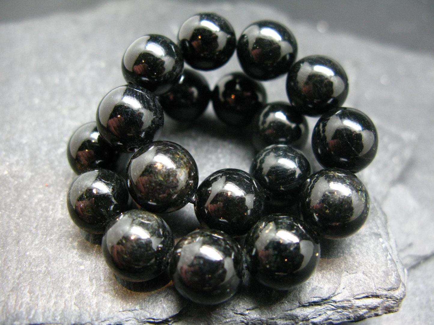 Hypersthene Genuine Bracelet ~ 7 Inches ~ 10mm Round Beads
