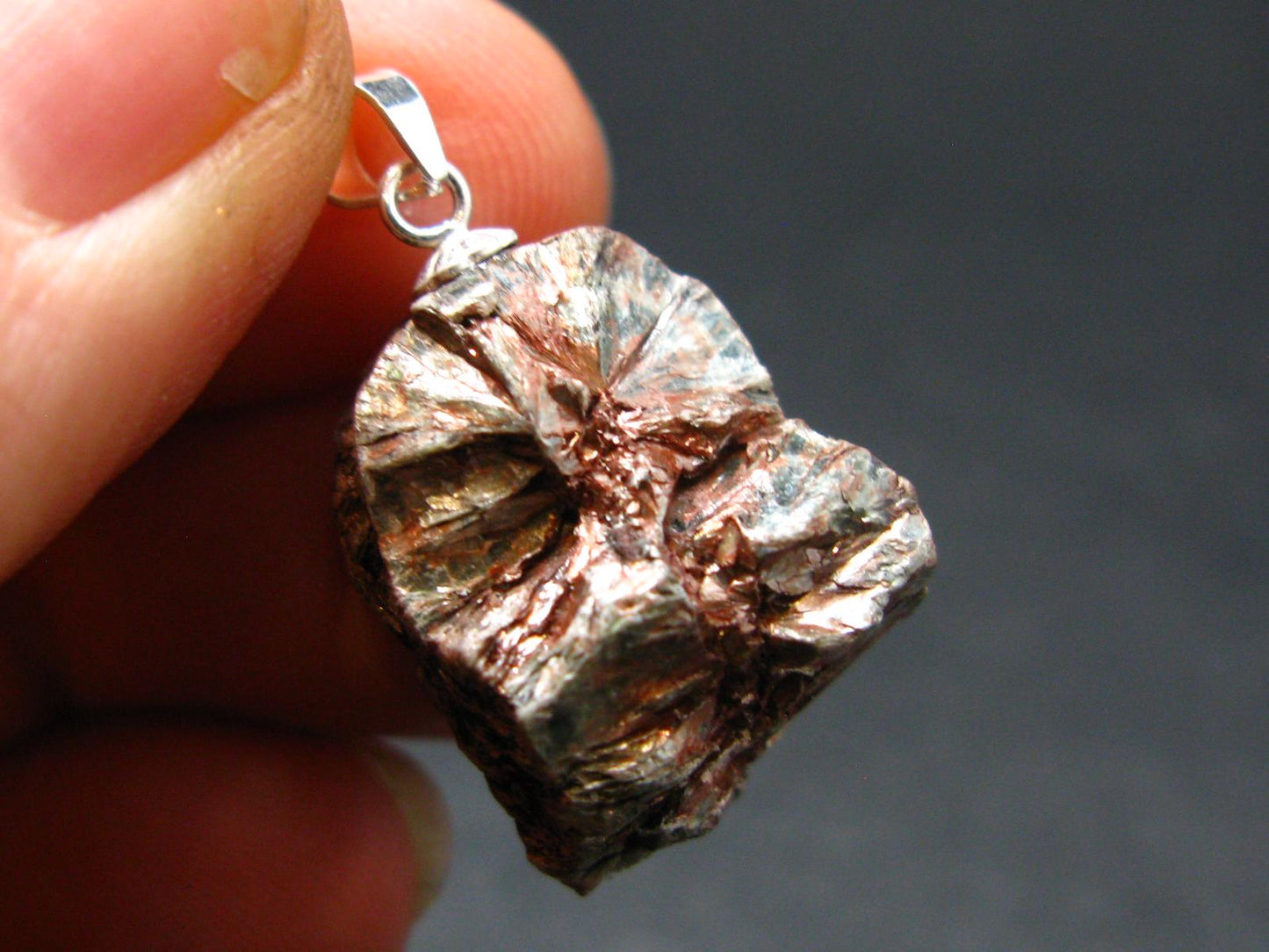 Nice Polished Seraphinite Clinochlore Stalactite Silver Pendant From Russia - 1.0" - 3.36 Grams