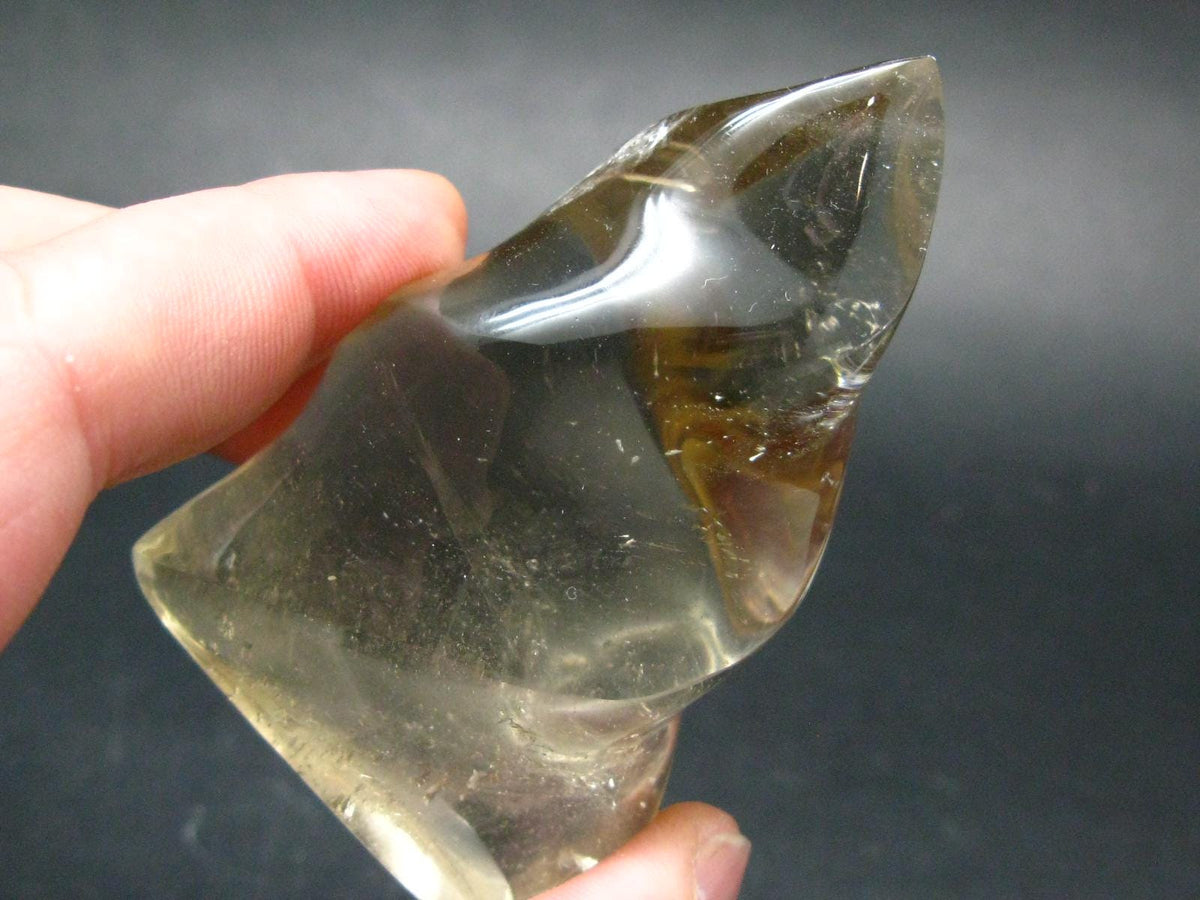 Unheated Citrine Flame Polished Stone From Madagascar - 3.0" - 118.08 Grams