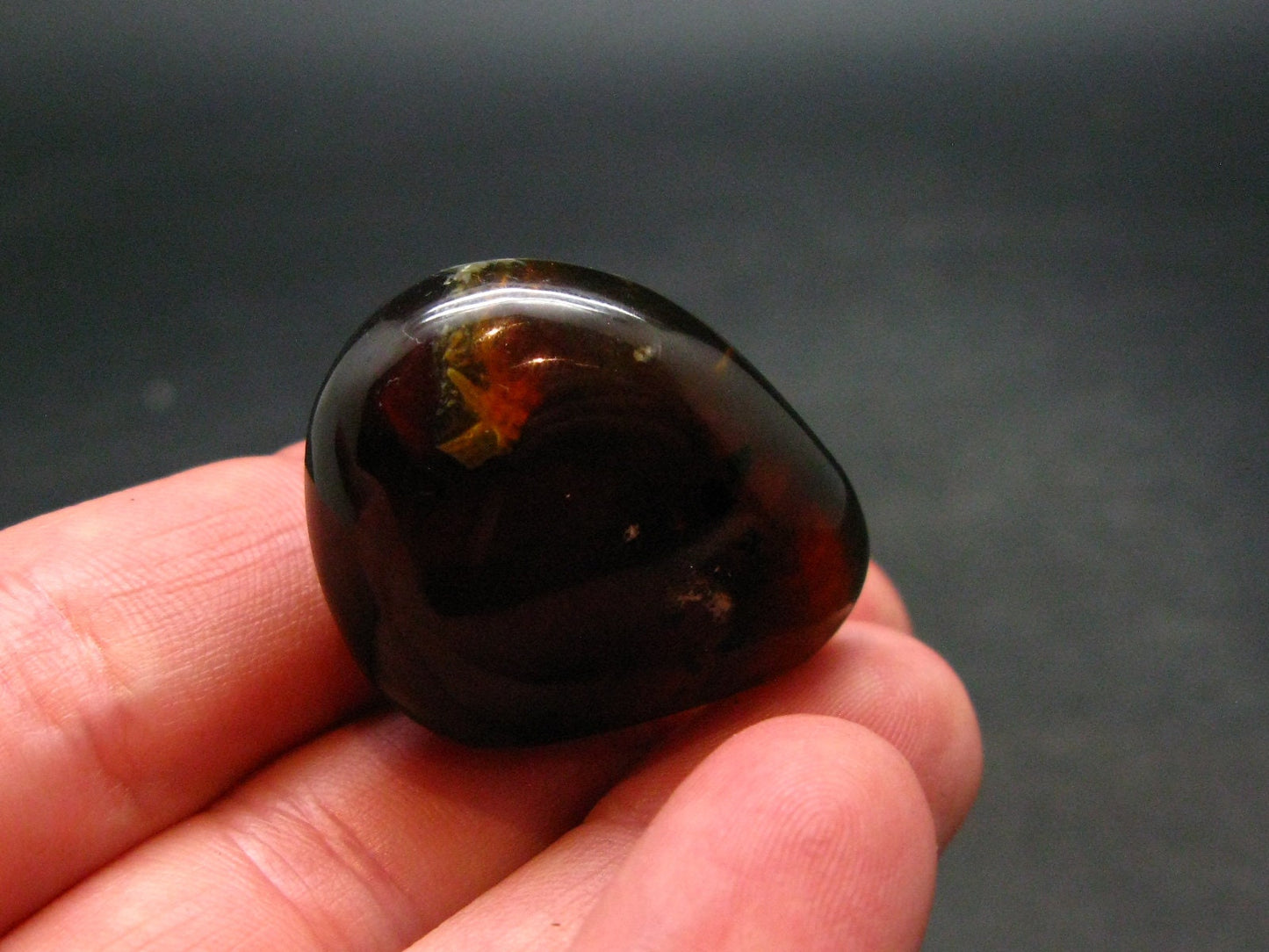 Rare Large Blue Amber Tumbled Piece Fluorescent From Indonesia - 0.9" - 5.6 Grams