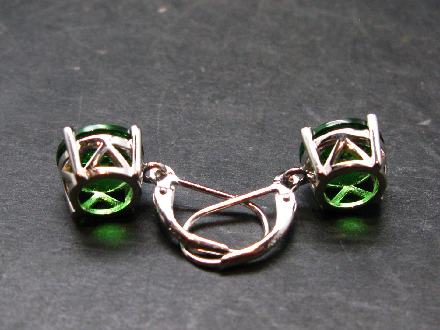 Helenite Gaia Stone Gem Sterling Silver Earrings From Washington - 1.6 Carats