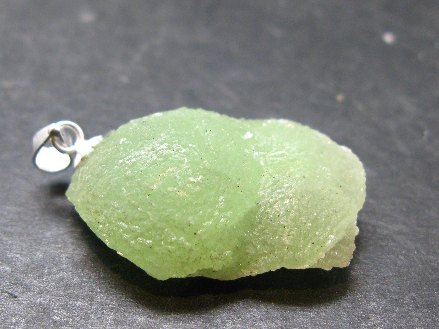 Very nice Prehnite Silver Pendant from Mali - 1.2"