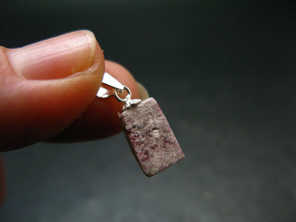 Bixbite Red Emerald Beryl Silver Pendant From Utah USA - 3.15 Carats - 0.7"