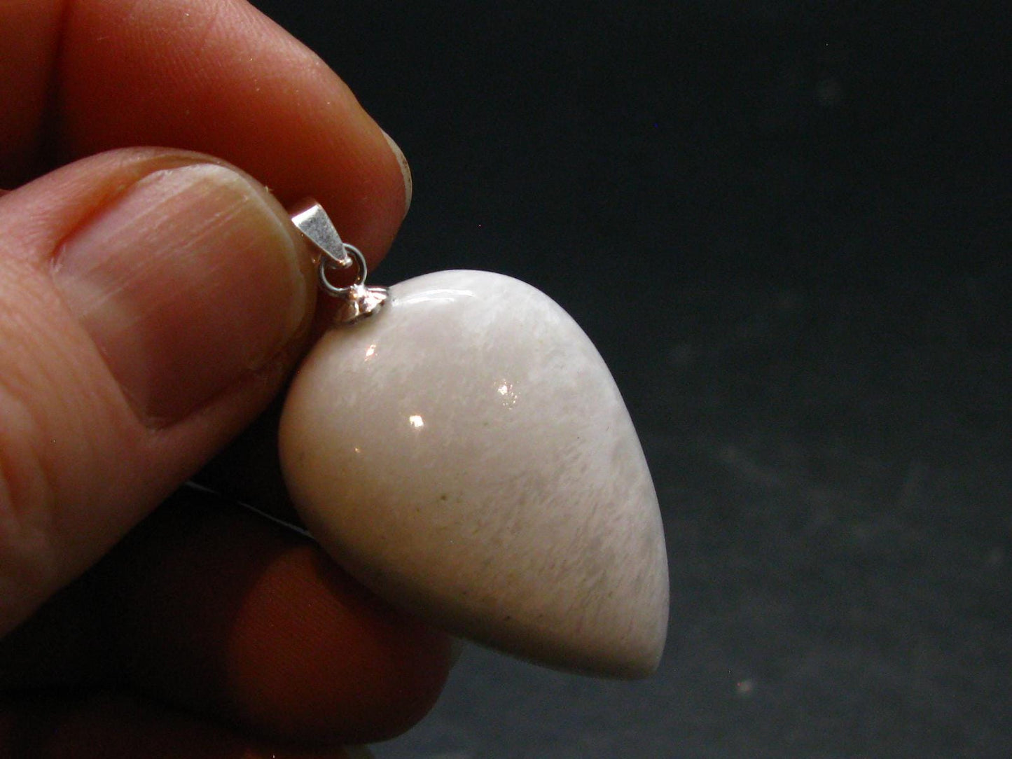 Scolecite Silver Plated Pendant From India - 1.3" - 4.16 Grams