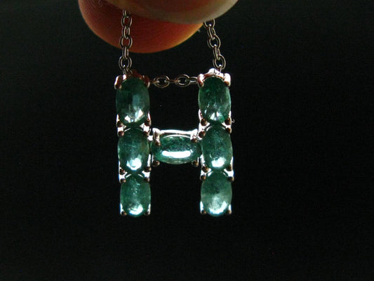 Emerald Silver Pendant W/Chain From Colombia - 2.60 Grams Total