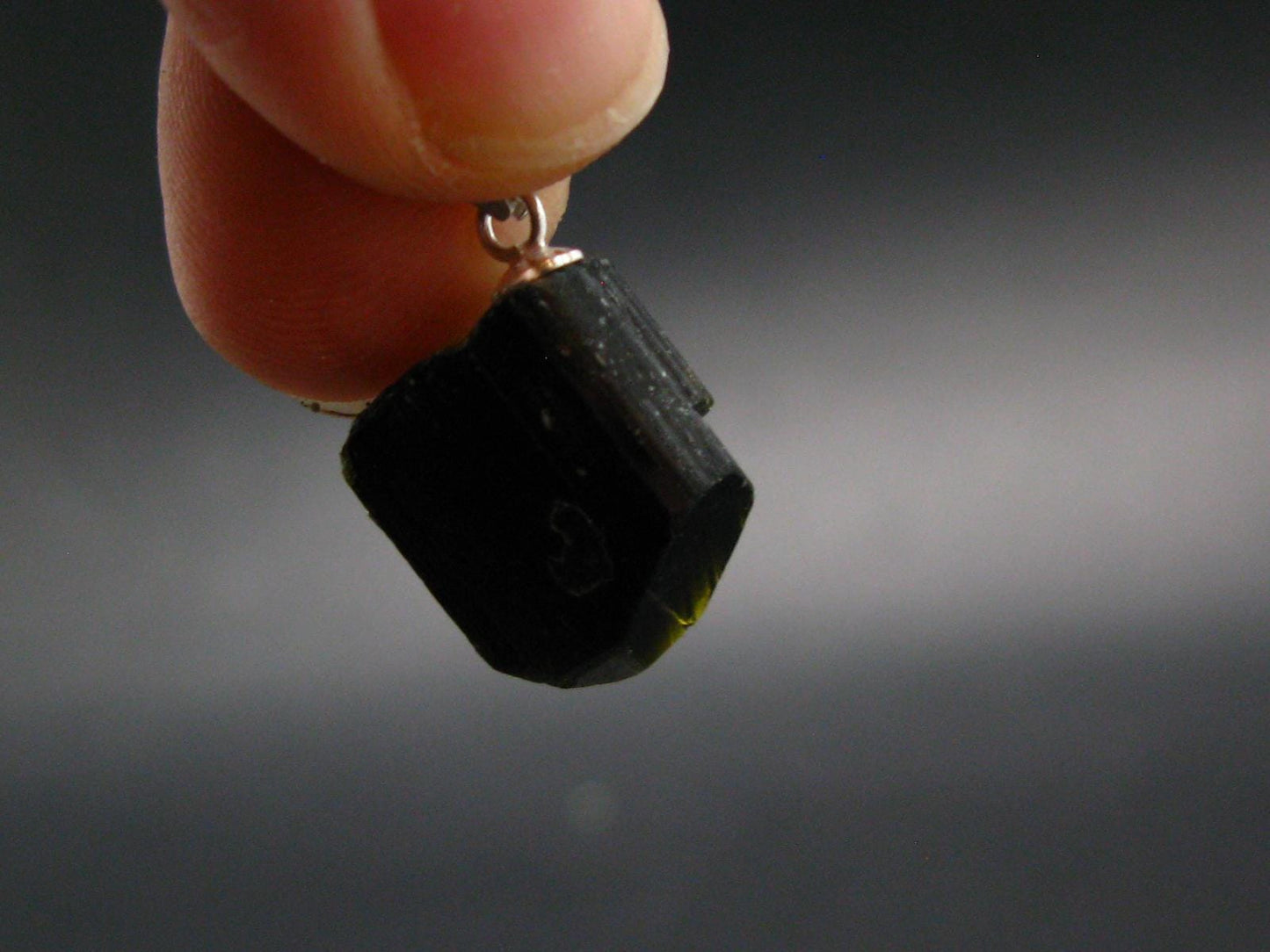 Nice Rare Terminated Epidote Crystal Silver Pendant From Peru - 1.0" - 6.07 Grams
