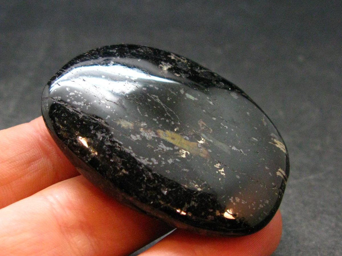 Rare Nuumite Nuummite Tumbled Stone From Greenland - 28.73 Grams - 1.9"