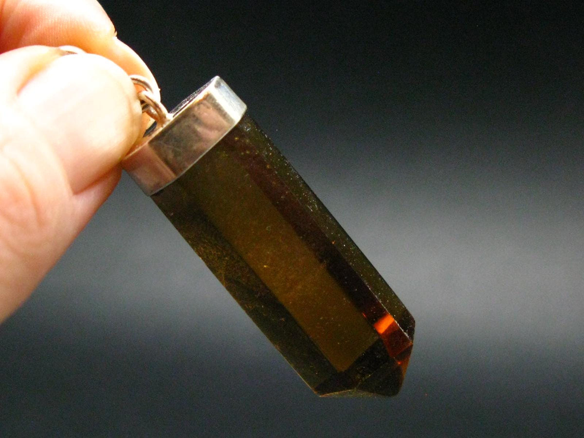 Natural Unheated Citrine Sterling Silver Pendant from Zambia - 2.0" - 12.32 Grams
