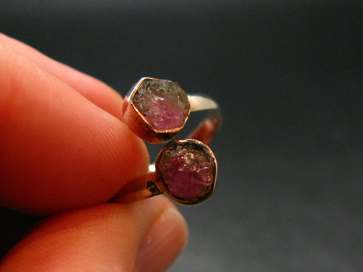 Watermelon Tourmaline Sterling Silver Ring - Size 7 - 2.20 Grams