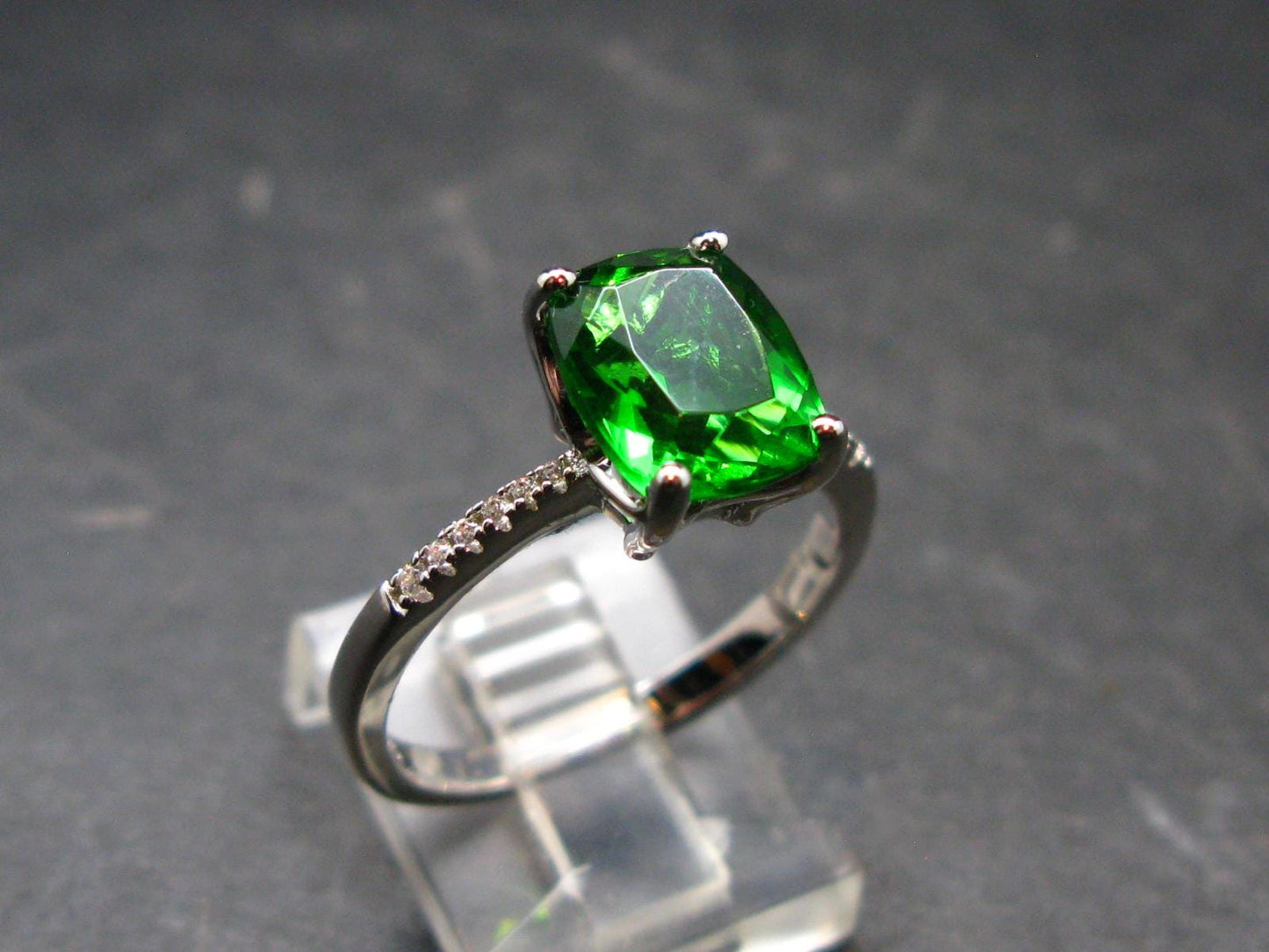 Helenite Gaia Stone Gem Sterling Silver Ring From Washington - Size 9 - 2.23 Carats