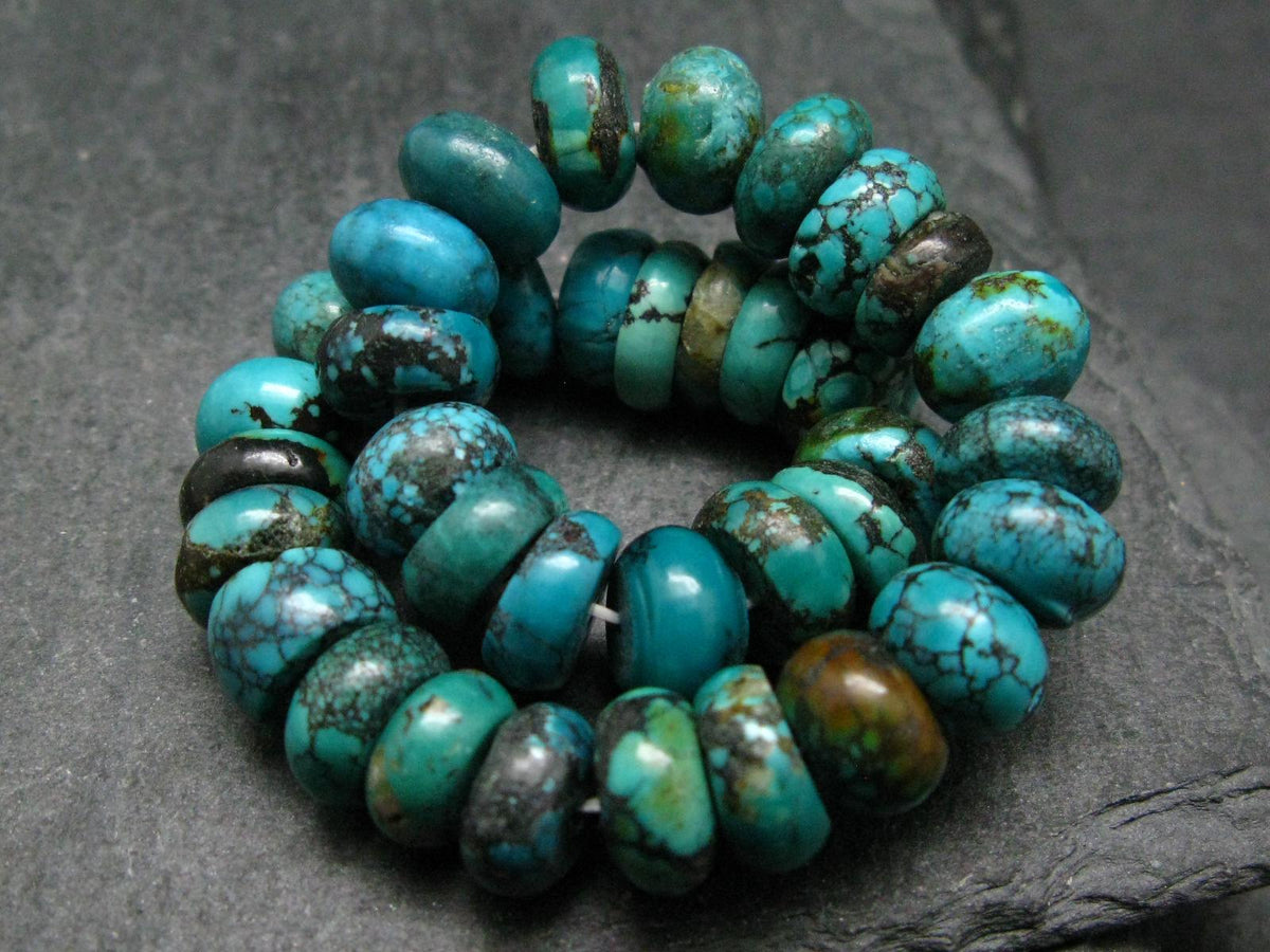 Turquoise Genuine Untreated Bracelet ~ 7 Inches ~ 10mm Rondelle Beads