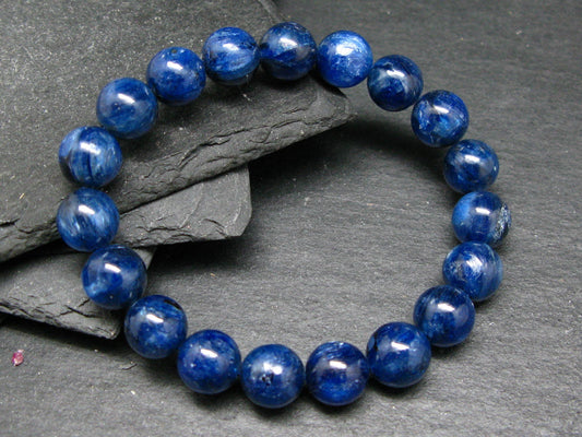 Blue Kyanite Genuine Bracelet ~ 7 Inches ~ 10mm Round Beads