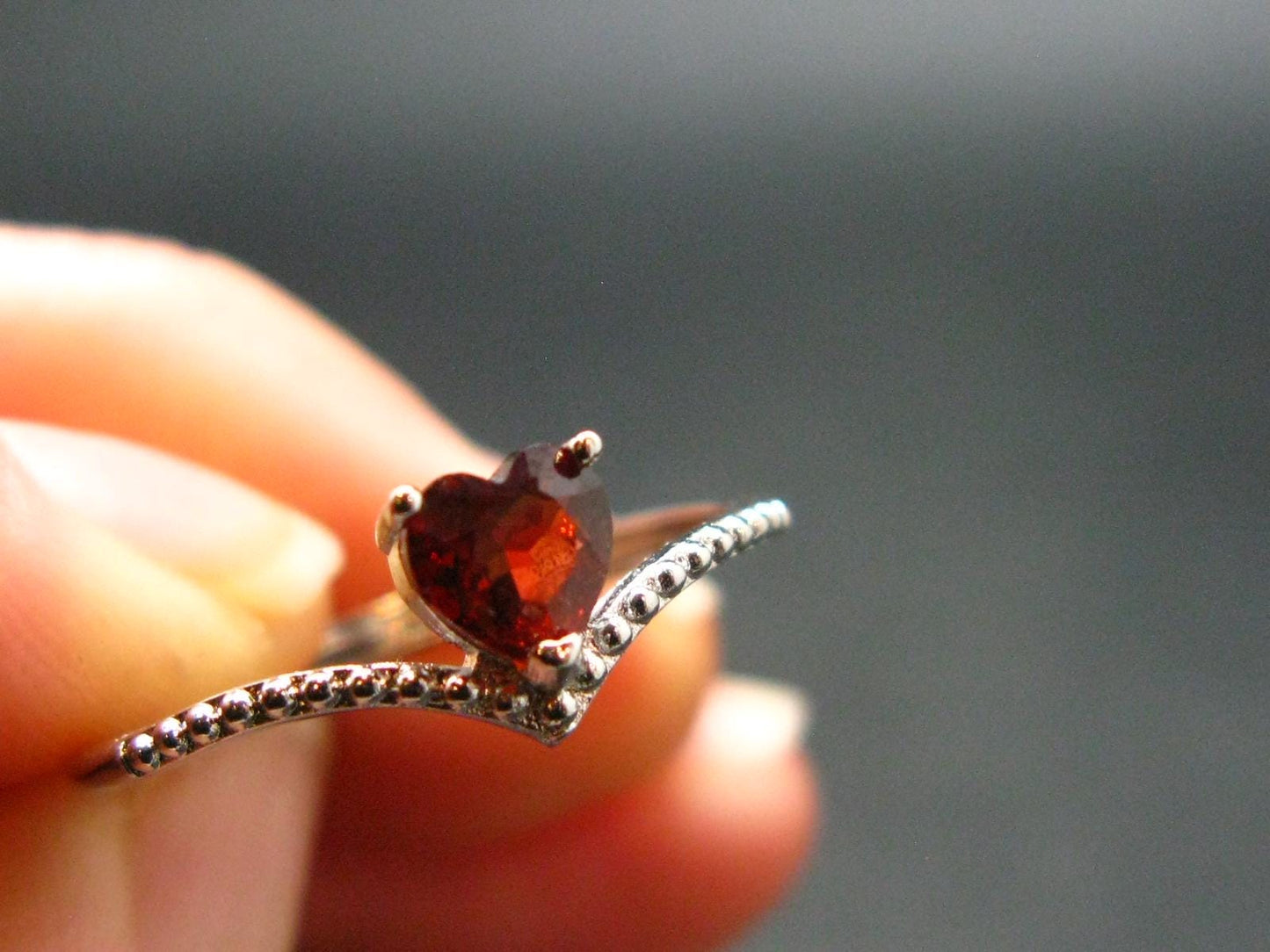 Spessartine Garnet Ring From Tanzania - Size Adjustable - 1.18 Grams