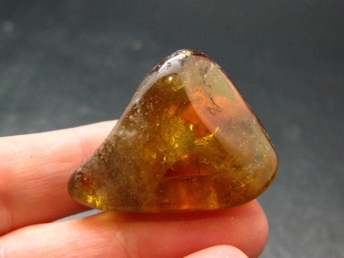 Nice Untreated Unheated Citrine Tumbled Stone from Zambia - 17.72 Grams - 1.4"