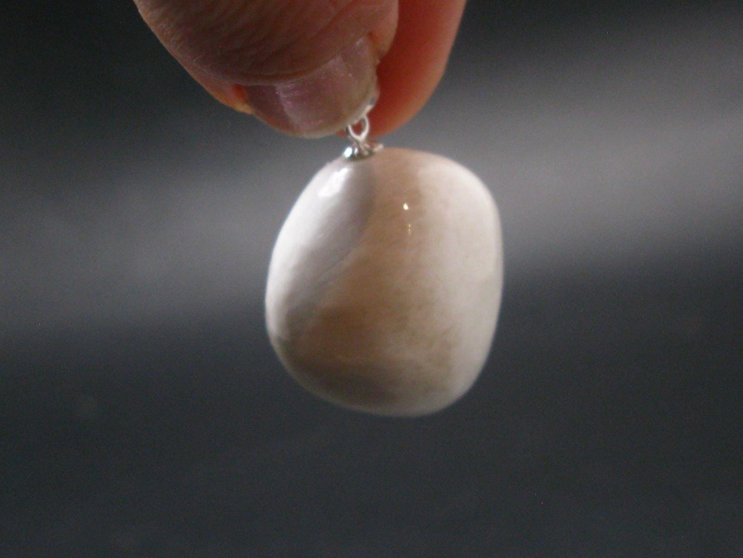 Scolecite Silver Pendant From India - 1.2"