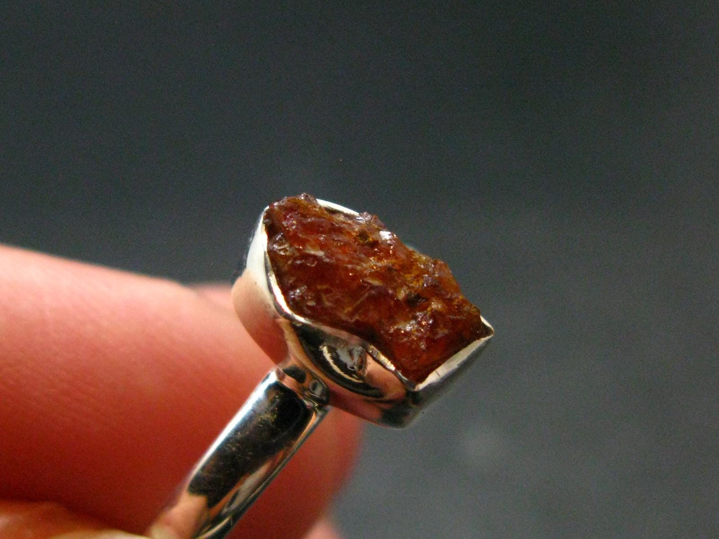 Pezzottaite Crystal Silver Ring From Madagascar - Size 8 - 2.03 Grams