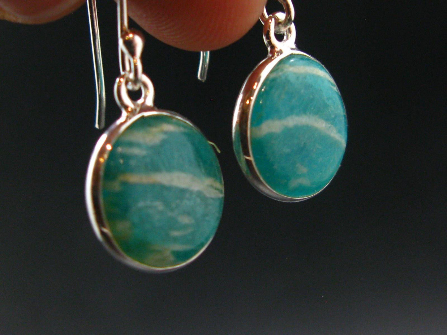 Amazonite Silver Earrings from Russia - 2.79 Grams