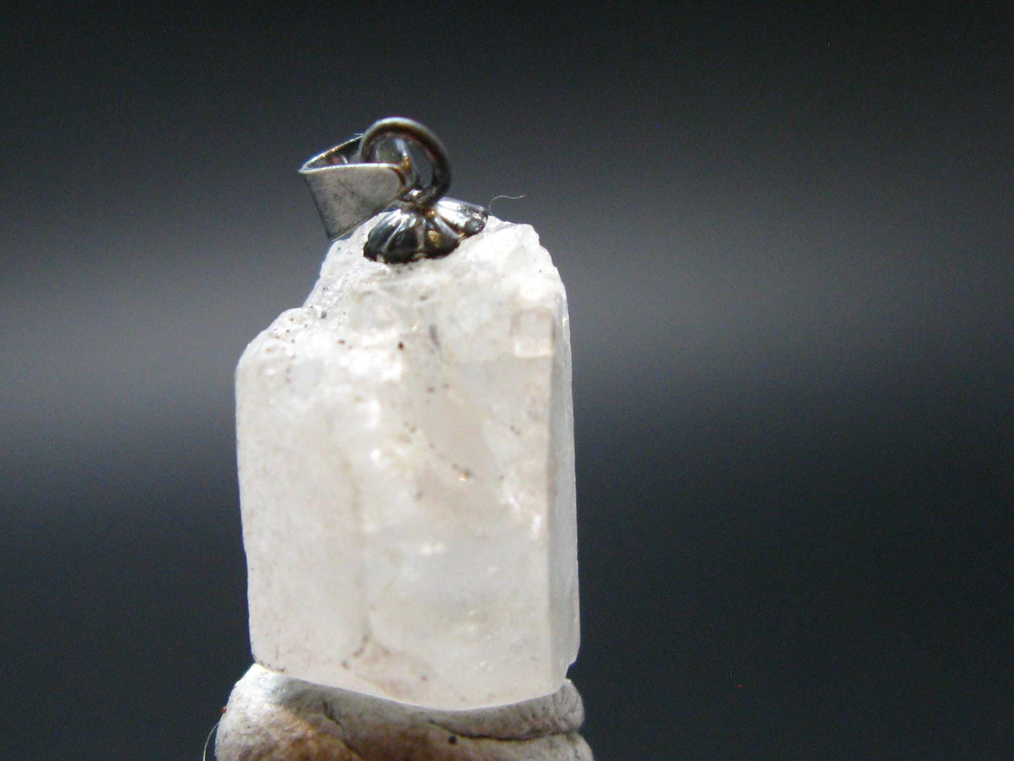 Rare Gem Phenacite Phenakite Crystal Silver Pendant From Myanmar (Burma) - 11.95 Carats - 0.8"