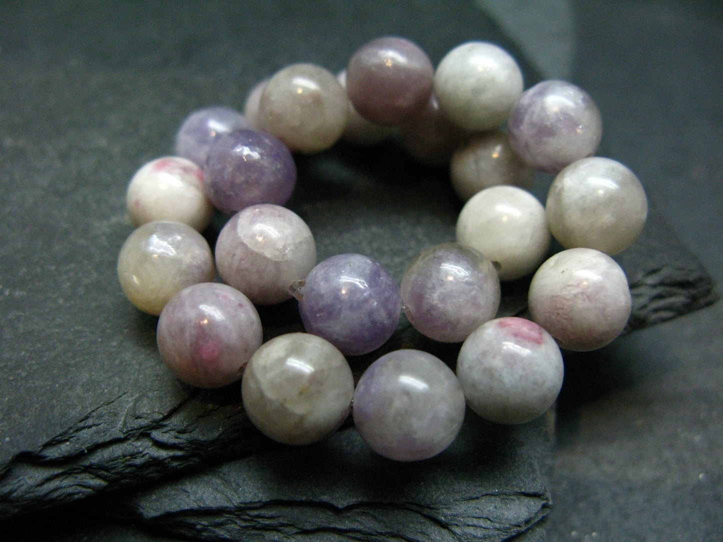 Unicorn Stone Lepidolite & Tourmaline Genuine Bracelet ~ 7 Inches ~ 8mm Round Beads