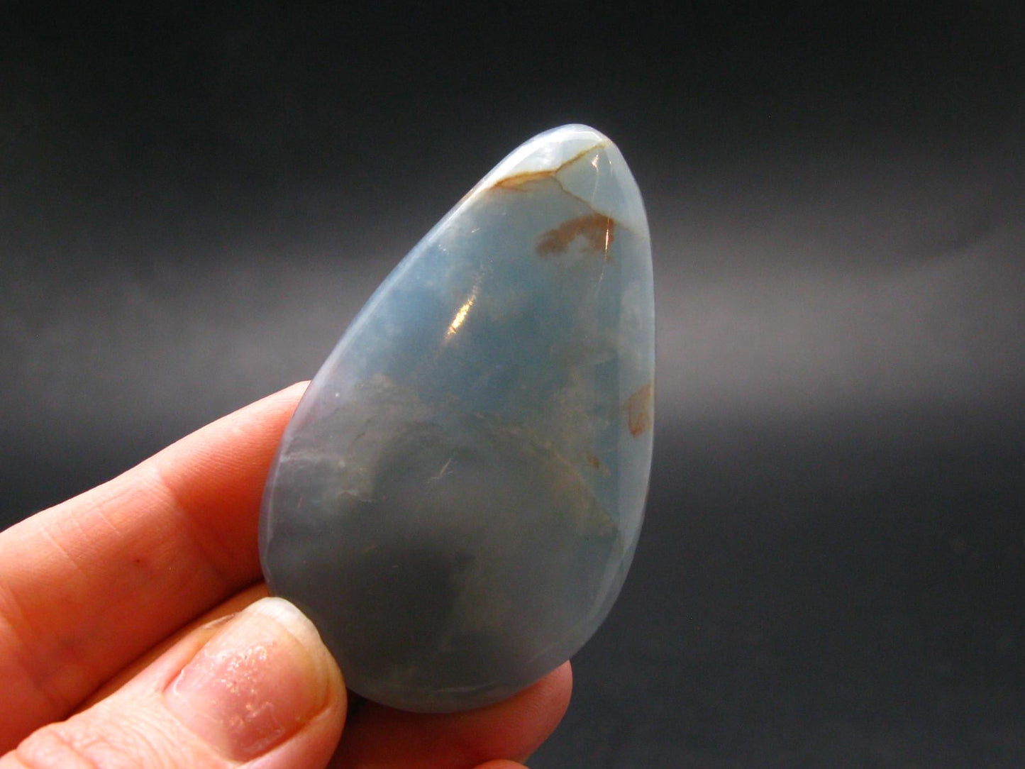 Stunning Lemurian Aquatine Blue Calcite Cabochon From Argentina - 2.2" - 23.30 Grams