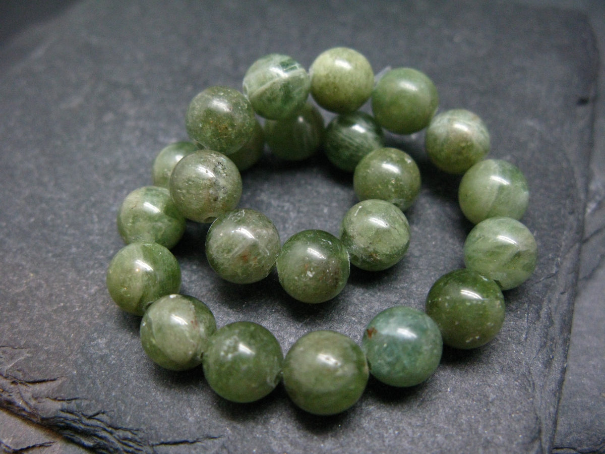 Rare Green Apatite Genuine Bracelet ~ 7 Inches ~ 8mm Round Beads