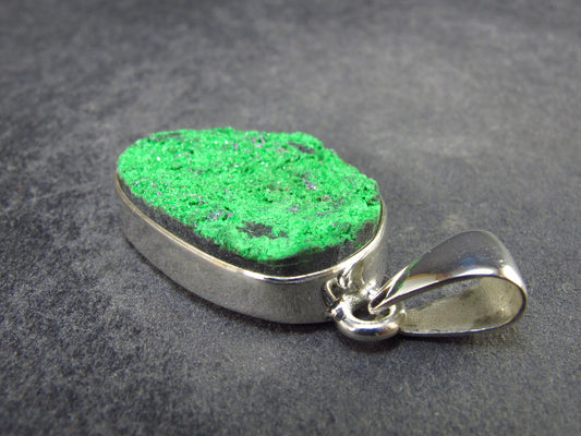 Uvarovite (Green Chromium Garnet) Cluster Silver Pendant from Russia - 1.4" - 7.0 Grams