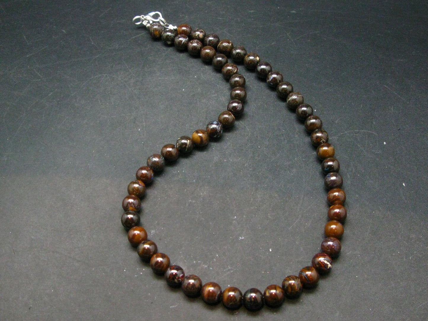 Rare Boulder Opal Beads Necklace From Australia - 17"