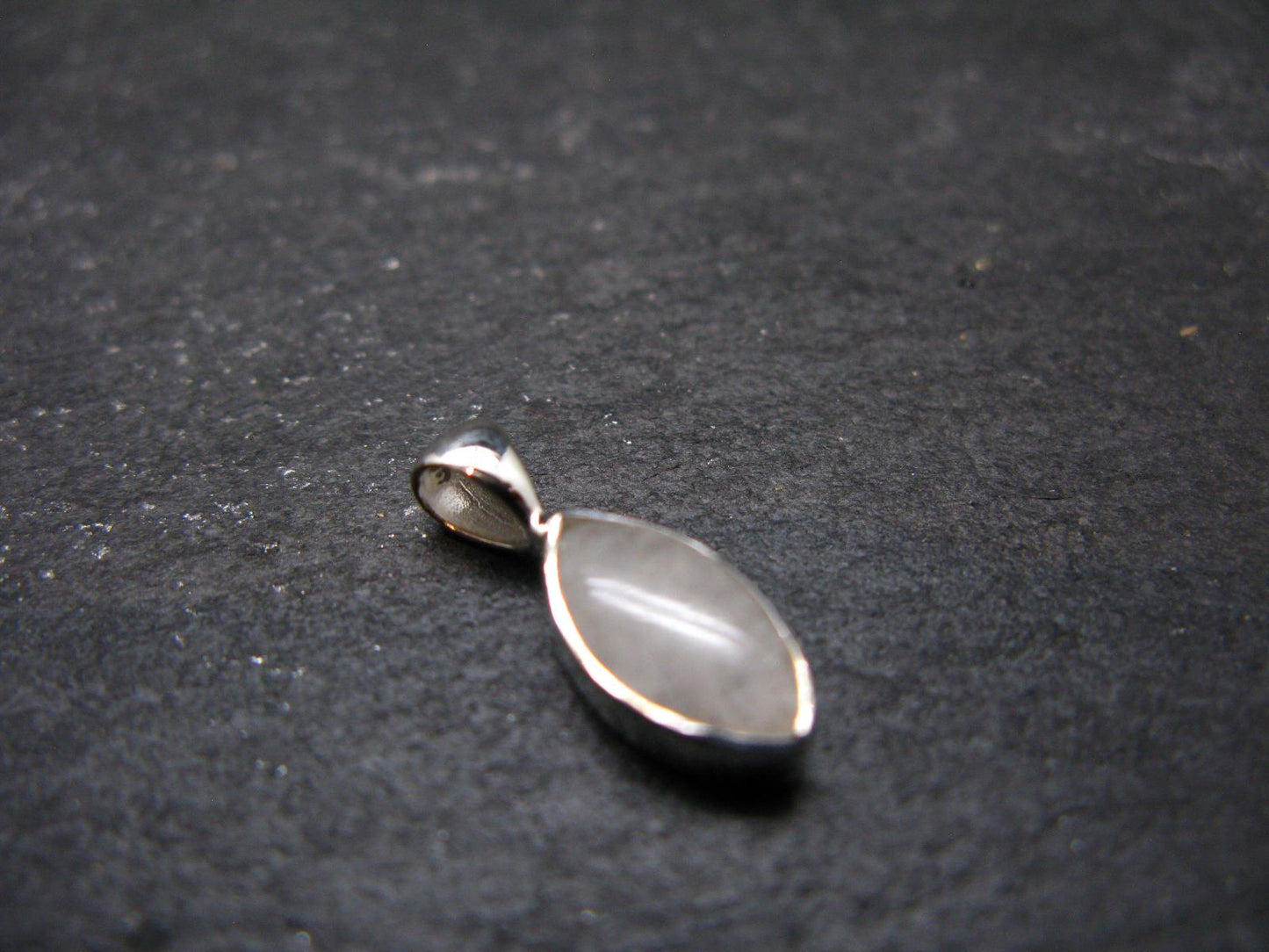 Raw Rare Natrolite Crystal Silver Pendant From Russia - 0.7" - 1.08 Grams