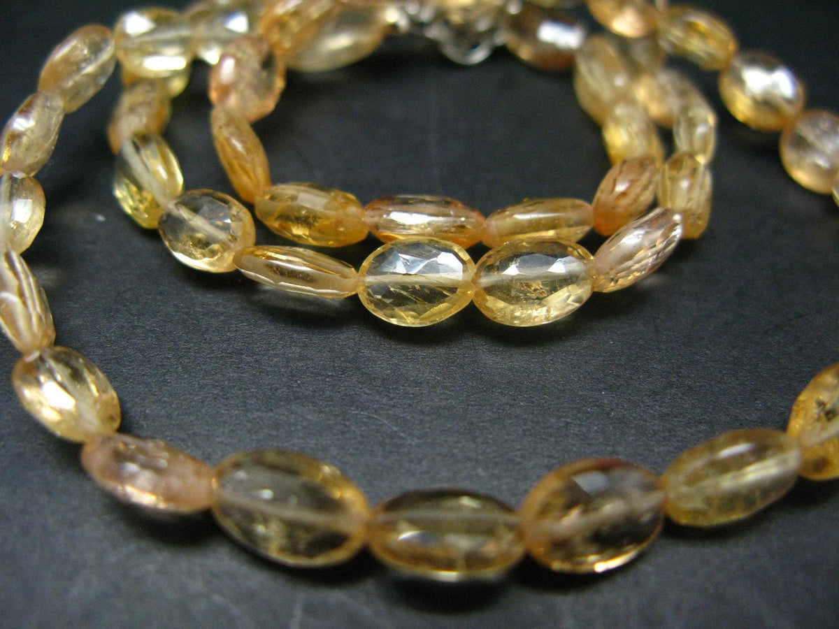 Extremely Rare Imperial Topaz Necklace From Brazil - 18" - 8mm Facetted Beads